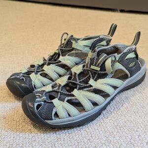 Keen Women's Whisper Waterproof Sandals Size 10 Gray/Lime Green